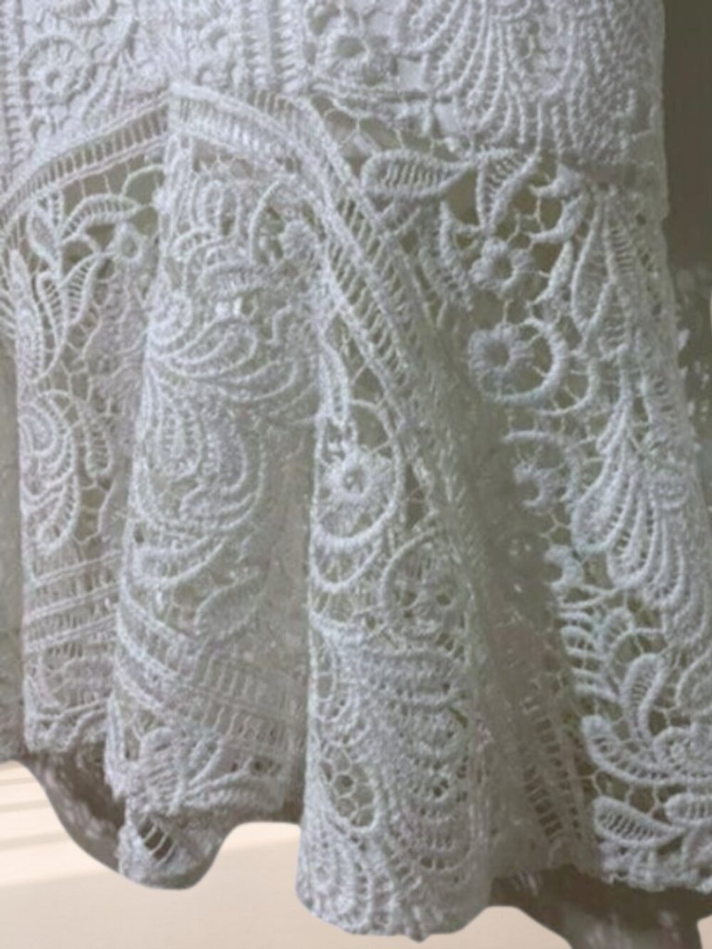 NWT Guess Lace Sweetheart Fit & Flare Dress Size 12 Crochet Mermaid Slip White - Picture 6 of 12
